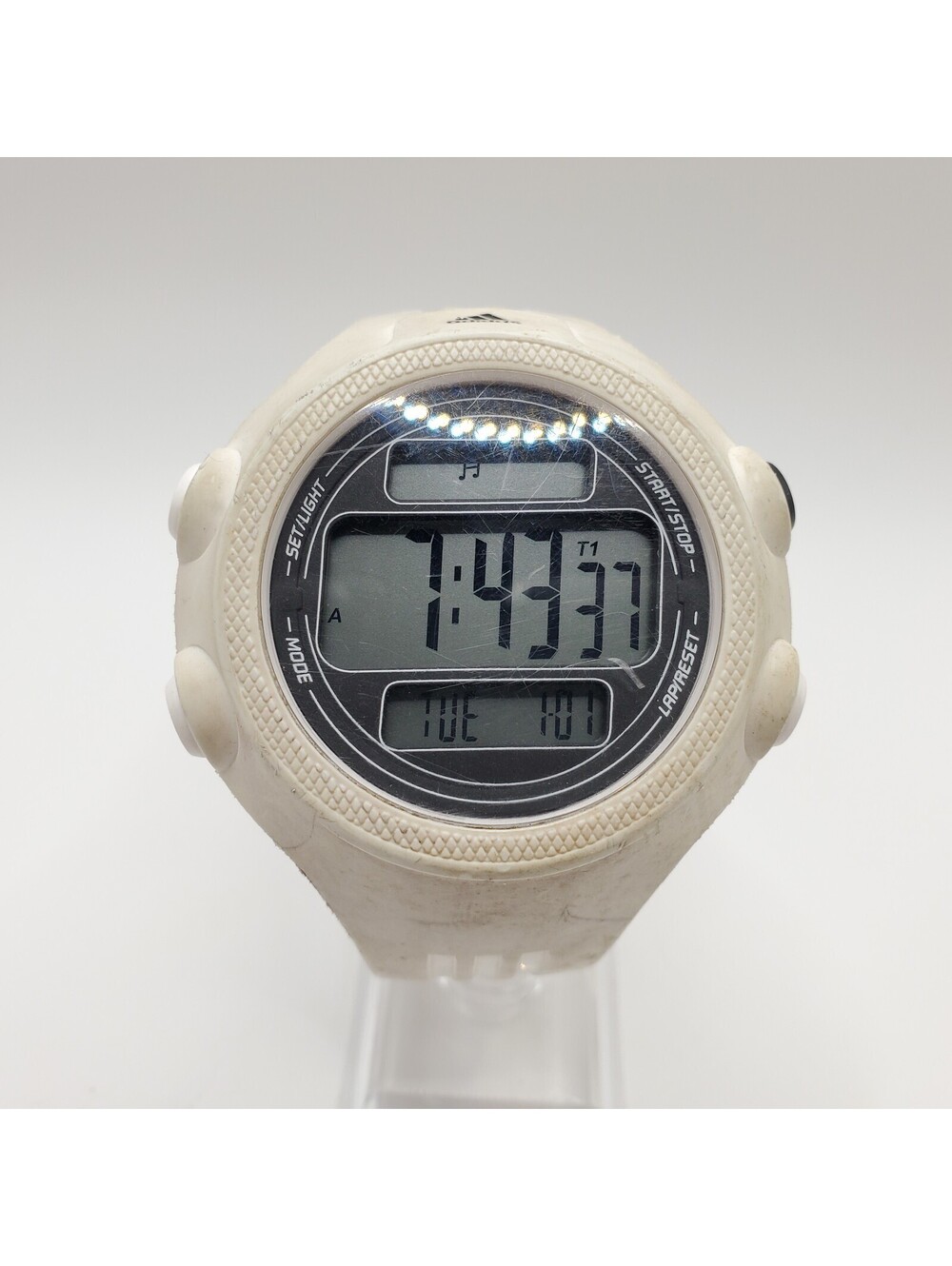 Adidas White ADP6083 Digital Watch Mens 53mm New Battery
